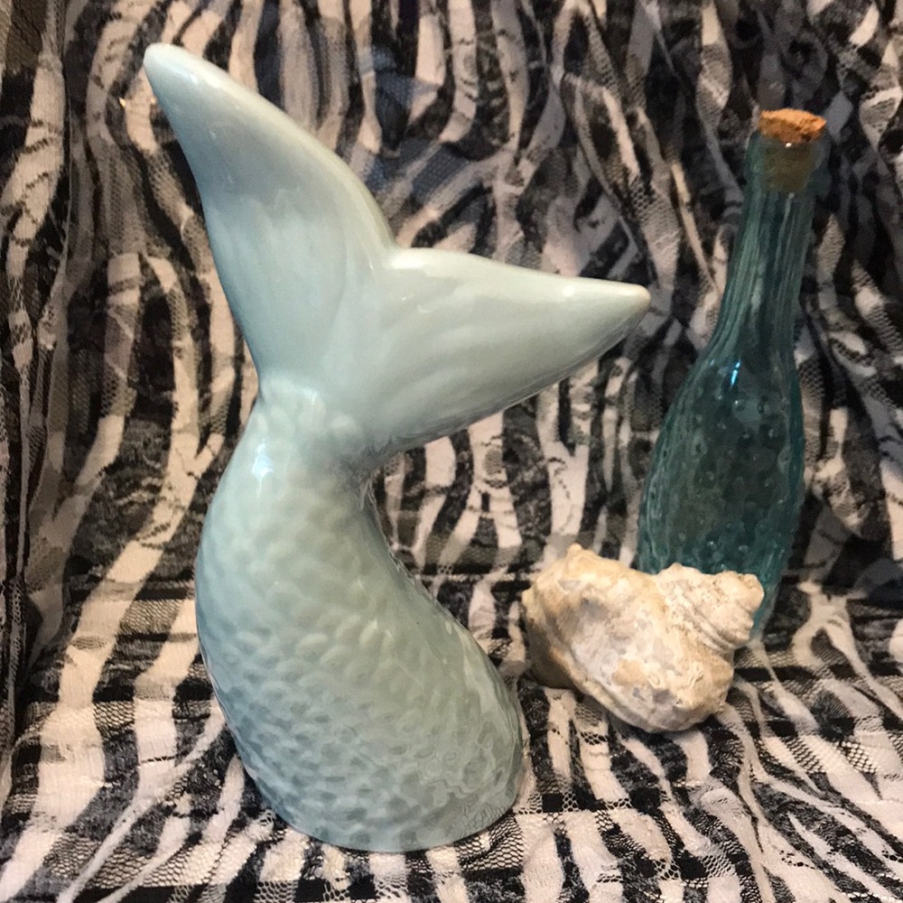 Ceramic Decorative Aqua Mermaid Tail